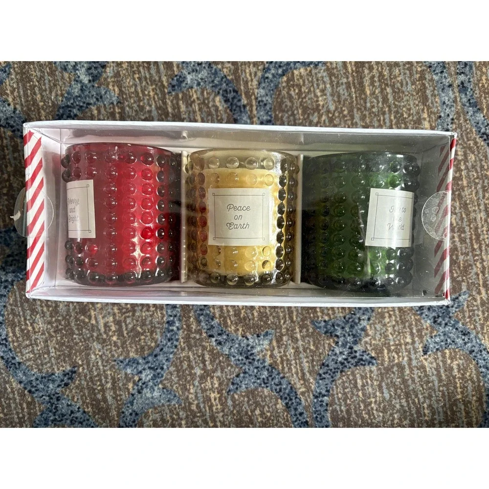 Hallmark Boxed Candle Set 3 Scented Glass Jar Holiday Cinnamon Sugar Cookie Pine